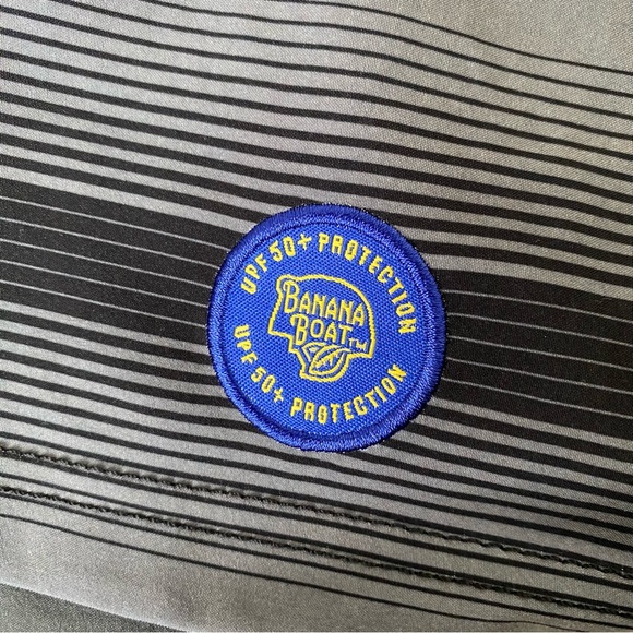 Banana Boat UPF50+ Men's Board Short Quick Dry Panel Striped Print Large Beach - Picture 6 of 7